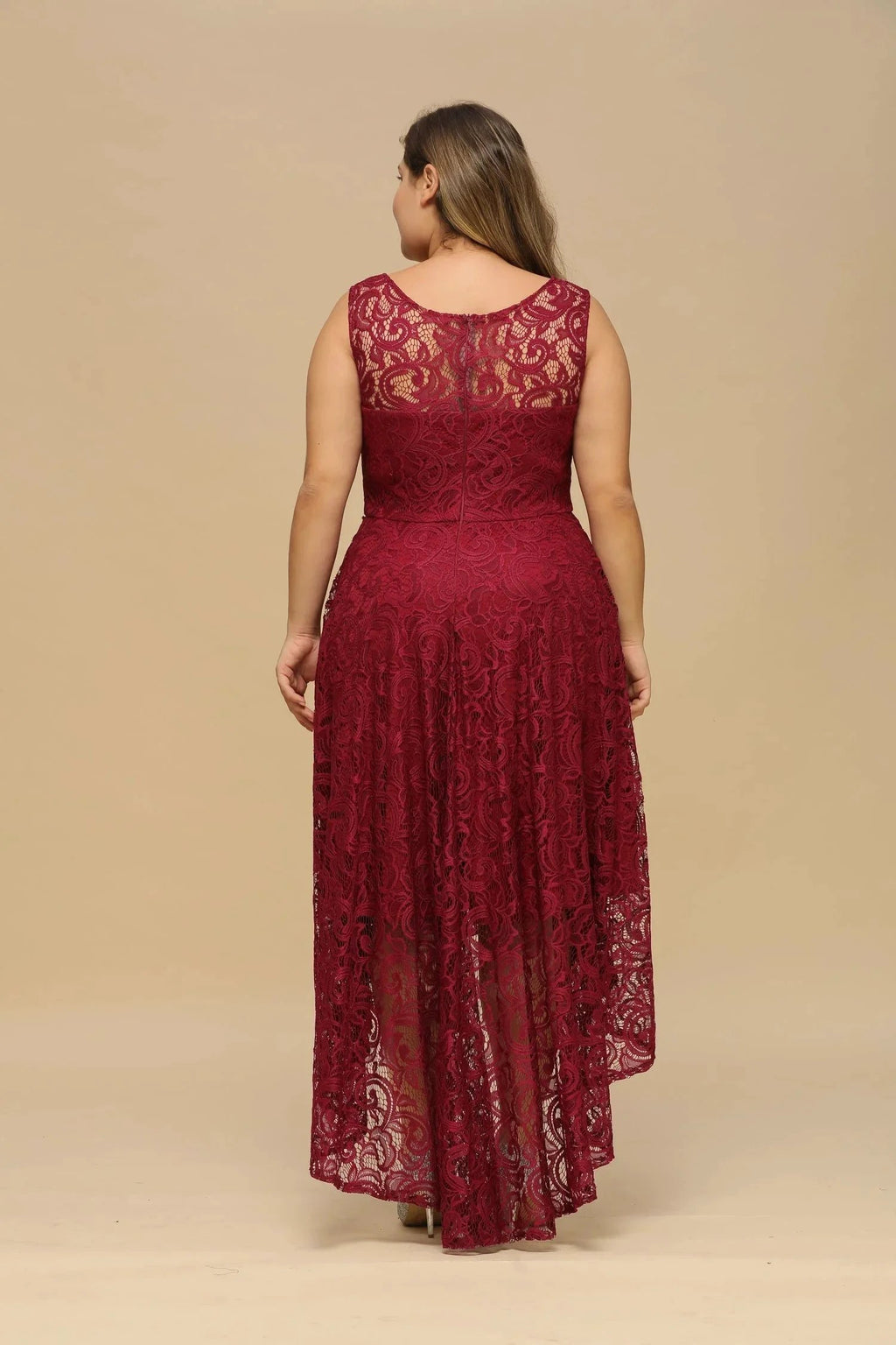 Elegant A-Line Scoop Sleeveless Lace Bridesmaid Dress by misshow.com