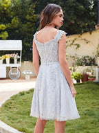 Elegant A-Line Scoop Sleeveless Lace Prom Dresses by misshow.com
