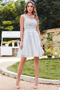 Elegant A-Line Scoop Sleeveless Lace Prom Dresses by misshow.com