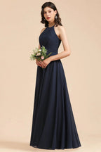 Elegant A-line Sleeveless V-Neck Ruffle Chiffon Lace Bridesmaid Dresses by misshow.com