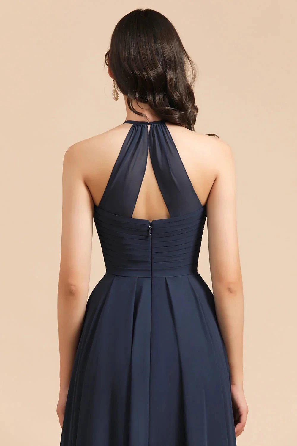 Elegant A-line Sleeveless V-Neck Ruffle Chiffon Lace Bridesmaid Dresses by misshow.com