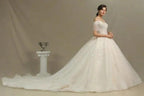 Elegant A-line wedding dresses | Wedding dresses with sleeves by misshow.com