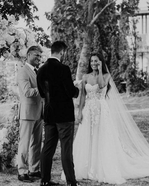 Elegant Boho A-Line Sleeveless Wedding Dresses with Lace by misshow.com
