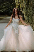 Elegant Boho A-Line Sleeveless Wedding Dresses with Lace by misshow.com