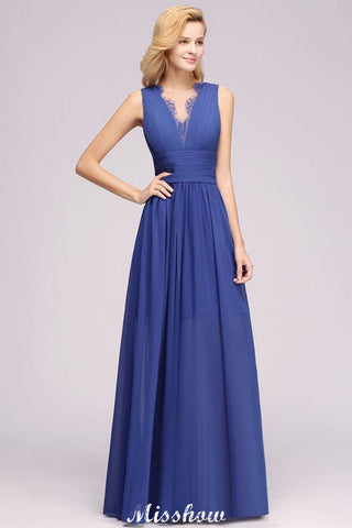 Elegante vestido de dama de honor de gasa con encaje, joya, sin mangas, largo hasta el suelo, corte A, con volantes