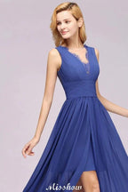 Elegant Chiffon Lace Jewel Sleeveless Floor-Length A-Line Ruffles Bridesmaid Dress by misshow.com