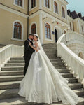 Elegant Designer Beautiful Cream Wedding Dresses A-Line with Lace by misshow.com