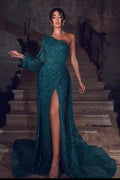 Elegant evening dresses dark green | Evening wear long lace by misshow.com