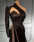 Elegant Evening Dresses Long Black | Prom dresses with sleeves by misshow.com