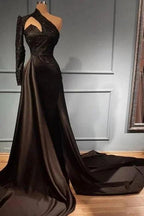 Elegant Evening Dresses Long Black | Prom dresses with sleeves by misshow.com