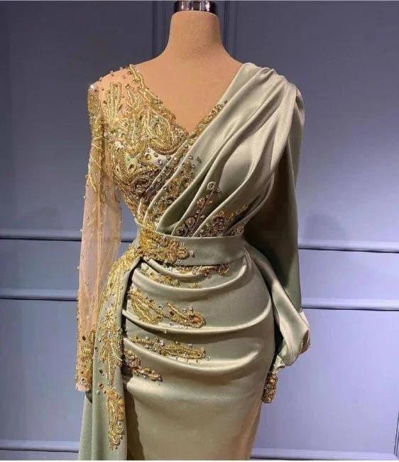 Elegant Evening Dresses with Sleeves Long Prom Dresses by misshow.com