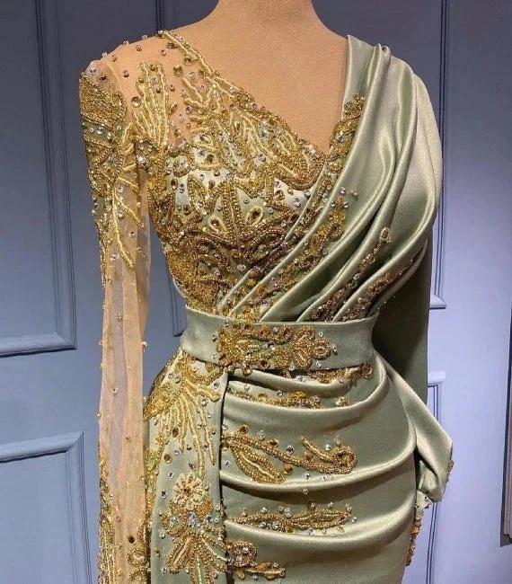Elegant Evening Dresses with Sleeves Long Prom Dresses by misshow.com