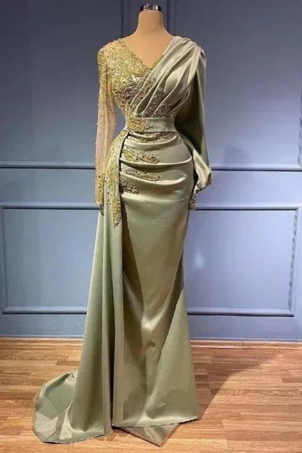 Elegant Evening Dresses with Sleeves Long Prom Dresses by misshow.com