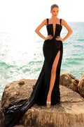 Elegant Floor Length Square Sleeveless Straps Mermaid Prom Dress with Split by misshow.com