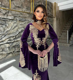 Elegant Floor Length Sweetheart Long Sleeves Mermaid Prom Dress with Split by misshow.com