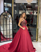 Elegant Floor Length Sweetheart Sleeveless A-Line Satin Wedding Dress with Ruffles by misshow.com