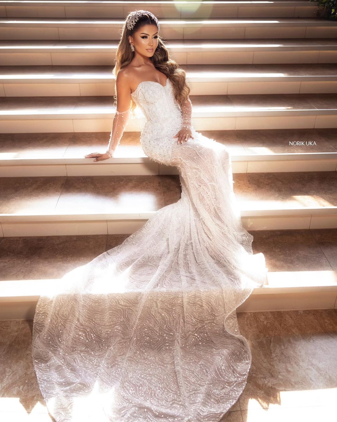Refined Floor-Length Sweetheart Sleeveless Mermaid Lace Wedding Dress with Beaded Accents