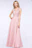Elegant Floral Appliques aline Bridesmaid Dress Dusty Pink Chiffon FloorLength Formal Dress