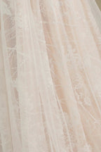 Elegant Lace Deep V-neck Wedding Dress Long Sleeve Floor Length Bridal Gowns by misshow.com