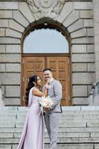 Elegant Lilac Designer A-line Split Prom Dresses by misshow.com