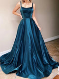 Elegant Long A-line Sleeveless Open Back Formal Evening Prom Dresses by BIZTUNNEL