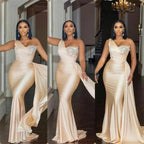 Elegant Long Mermaid One Shoulder Sequined Prom Dress With Ruffles by misshow.com