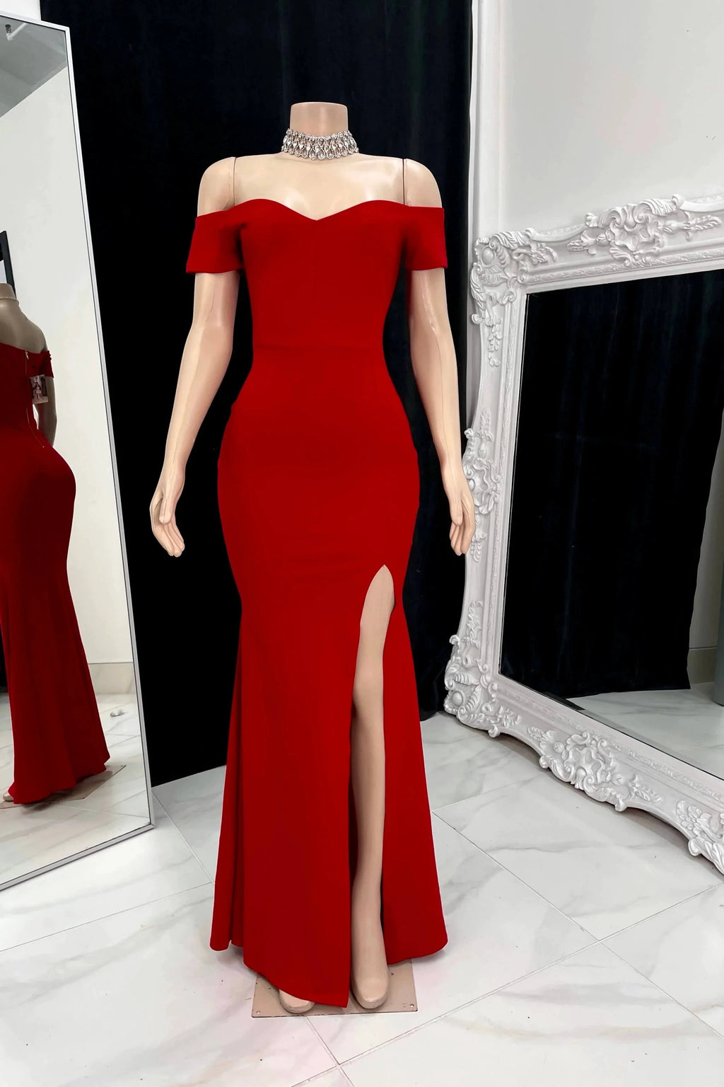 Elegant Long Mermaid Sweetheart Off-The-Shoulder Split Front Prom Dress by misshow.com