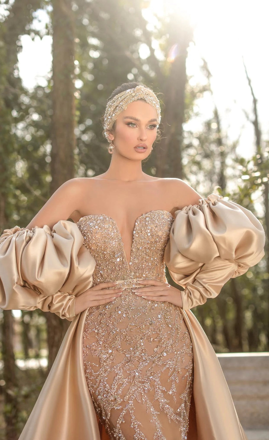 Elegant Off-the-shoulder Long Sleeve Prom Dress Mermaid Evening Gowns by misshow.com