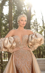 Elegant Off-the-shoulder Long Sleeve Prom Dress Mermaid Evening Gowns by misshow.com