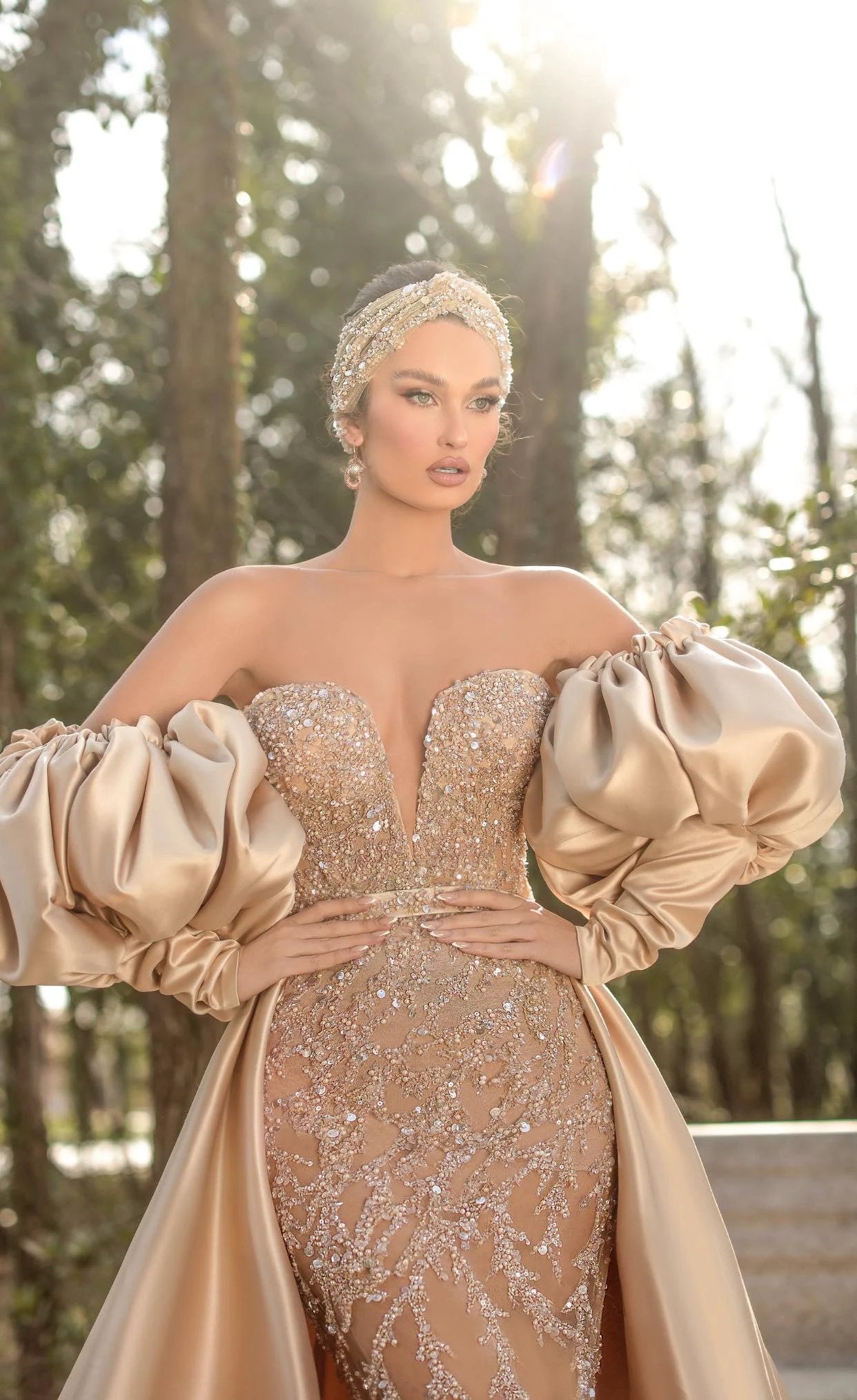 Elegant Off-the-shoulder Long Sleeve Prom Dress Mermaid Evening Gowns by misshow.com