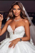 Elegant Princess A-line Sleeveless Appliques Backless Wedding Dress by misshow.com