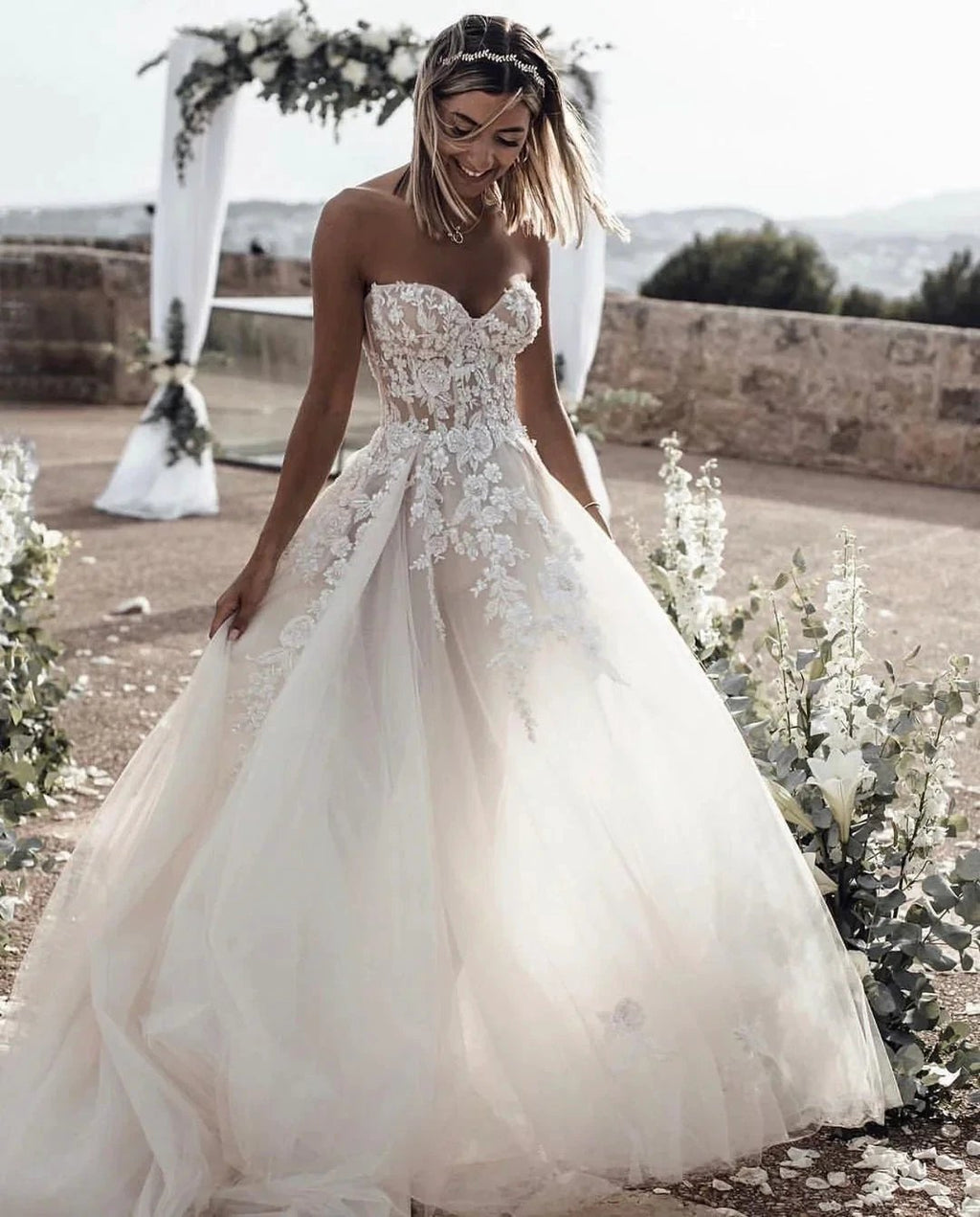 Elegant Princess A-Line Wedding Dresses with Lace by misshow.com