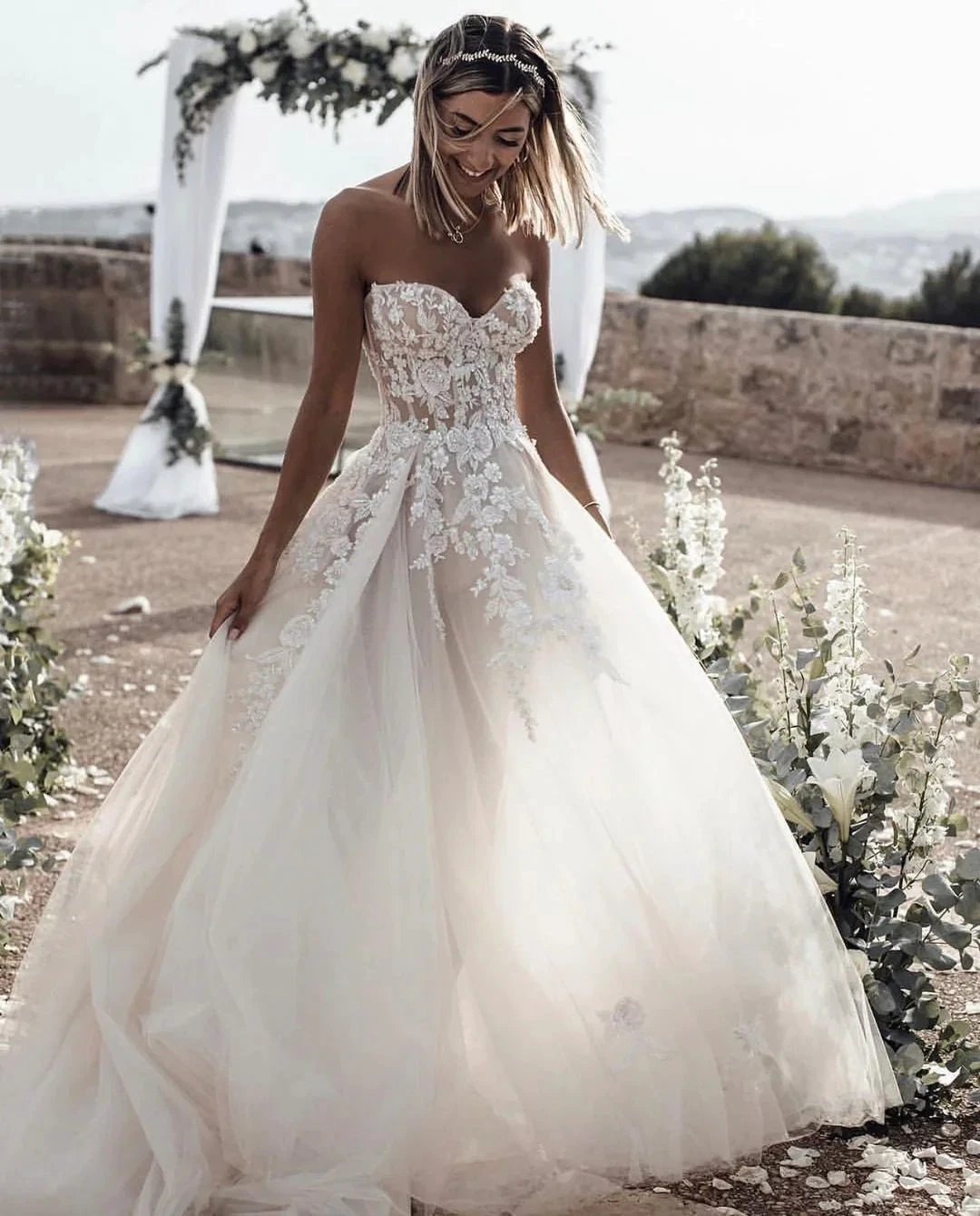 Elegant Princess A-Line Wedding Dresses with Lace by misshow.com