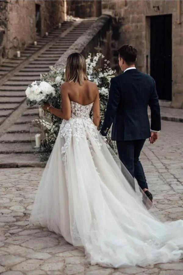 Elegant Princess A-Line Wedding Dresses with Lace by misshow.com