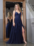 Mariana |A-line Sweetheart Lace Tulle Prom Dress with Slit by KissProm