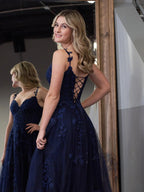 Mariana |A-line Sweetheart Lace Tulle Prom Dress with Slit by KissProm