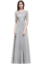 Elegant Scoop Chiffon A-line Prom Dress With Lace by misshow.com