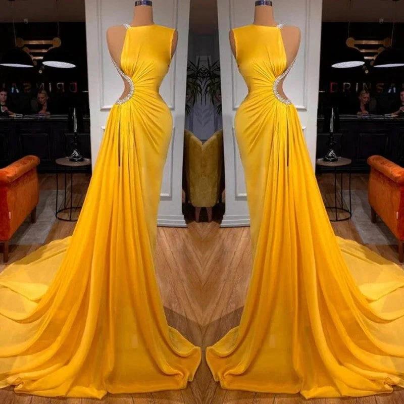 Elegant Sleeveless Long Mermaid Prom Dress With Slit by misshow.com