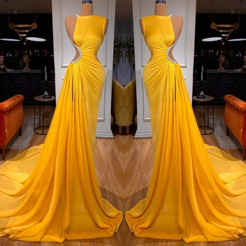 Elegant Sleeveless Long Mermaid Prom Dress With Slit