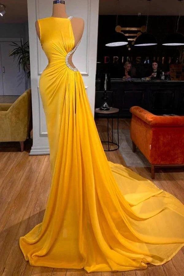 Elegant Sleeveless Long Mermaid Prom Dress With Slit by misshow.com
