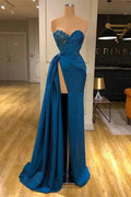 Elegant Sleeveless Mermaid Split Front Prom Dresses with Lace by misshow.com
