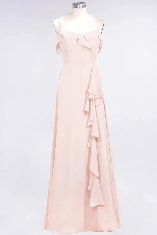 Elegant Spaghetti Aline Ruffle Simple Prom Dresses Royal Blue Evening Swing Dress by misshow.com