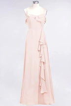 Elegant Spaghetti Aline Ruffle Simple Prom Dresses Royal Blue Evening Swing Dress by misshow.com