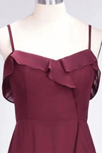 Elegant Spaghetti Aline Ruffle Simple Prom Dresses Royal Blue Evening Swing Dress by misshow.com