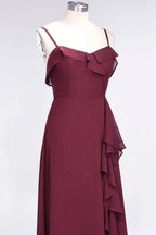 Elegant Spaghetti Aline Ruffle Simple Prom Dresses Royal Blue Evening Swing Dress by misshow.com