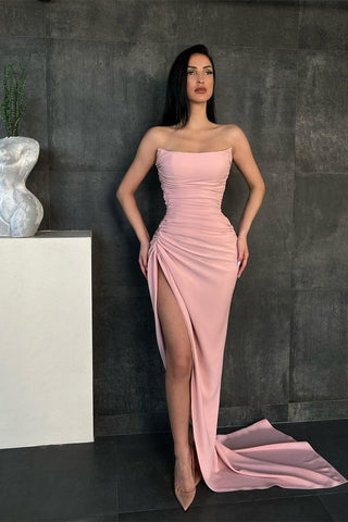 Elegant Sweetheart Mermaid Simple Prom Dresses Online with High Split