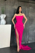 Elegant Sweetheart Mermaid Simple Prom Dresses Online with High Split (ZD05163)