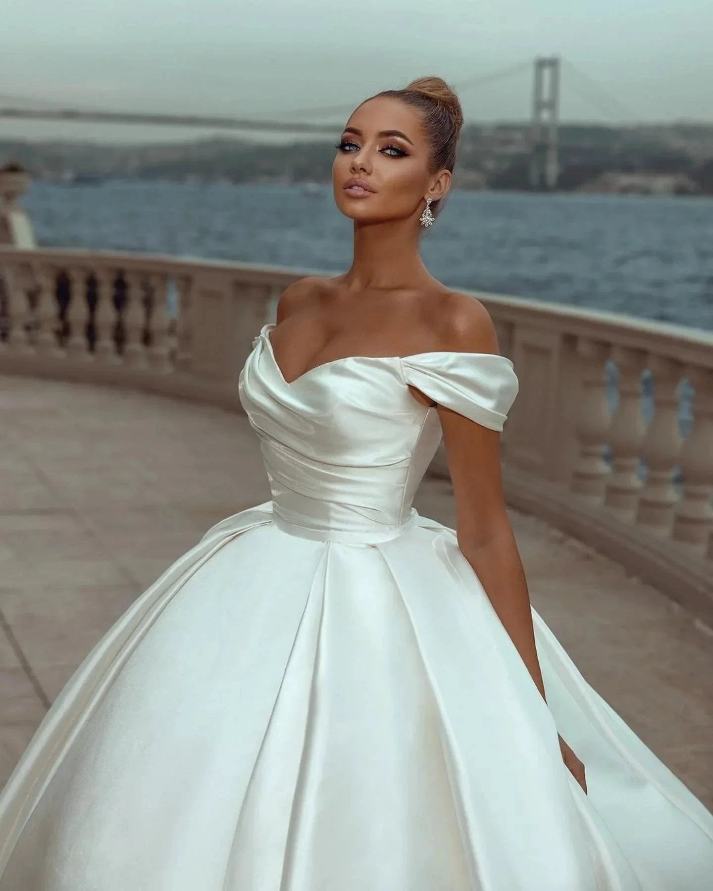 Elegant Sweetheart Off-the-shoulder Wedding Dresses Sweep Train by misshow.com
