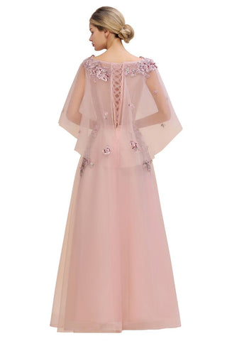 Elegant Tulle A-line Floral Wedding Dress Puffy Long Sleeves Evening Party Dress