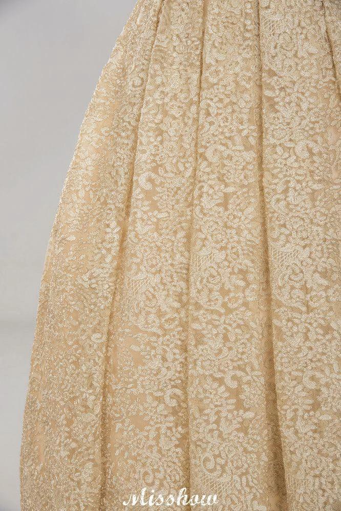 Elegant Tulle Lace Ball Gown Shaghetti Sweetheart Sleevless Wedding Dress by misshow.com